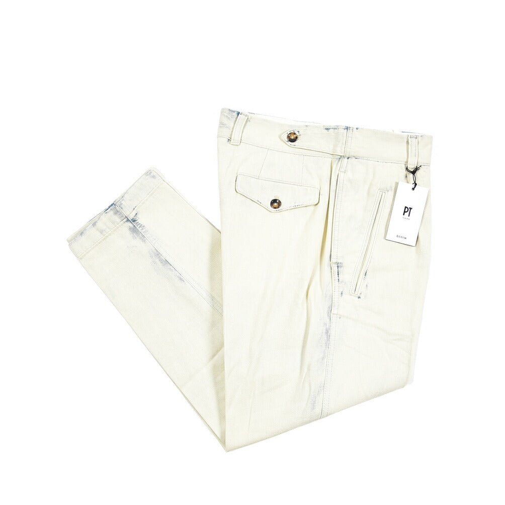 PT TORINO DENIM / "THE PILOT" コットン100%デニム ペイントパンツ オフホワイト 30 | GUARDAROBA MILANO OFFICIAL STORE