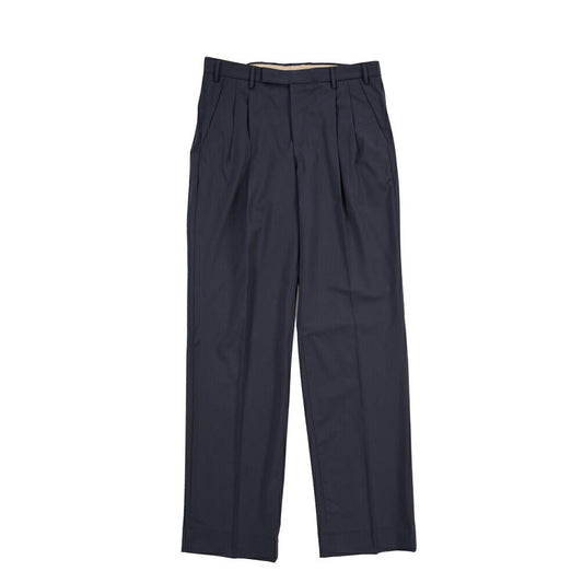 PT TORINO Edge “DICIANNOVE” ストレッチウール ツータックワイドスラックス ネイビー 46 | GUARDAROBA MILANO OFFICIAL STORE