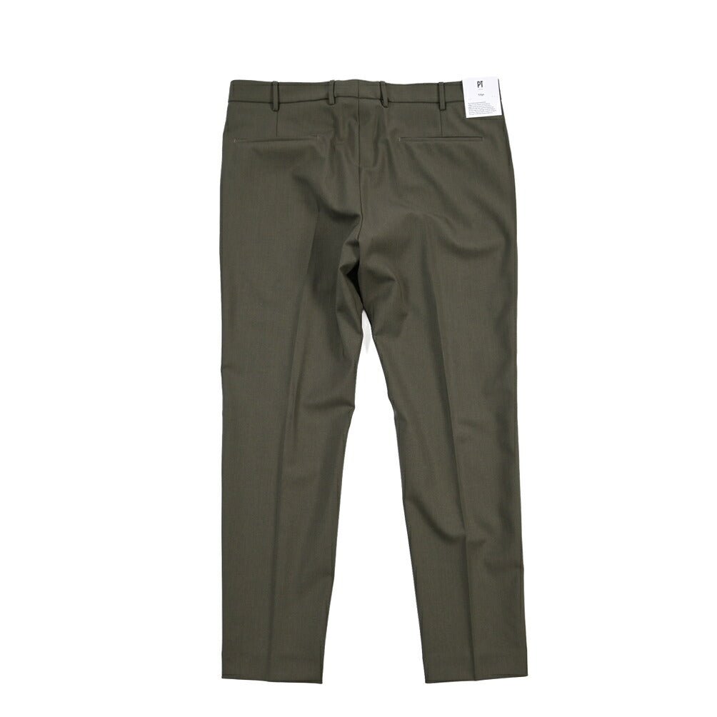 PT TORINO Edge “DIECI” ストレッチウール ノータックスラックス カーキグリーン 50 | GUARDAROBA MILANO OFFICIAL STORE