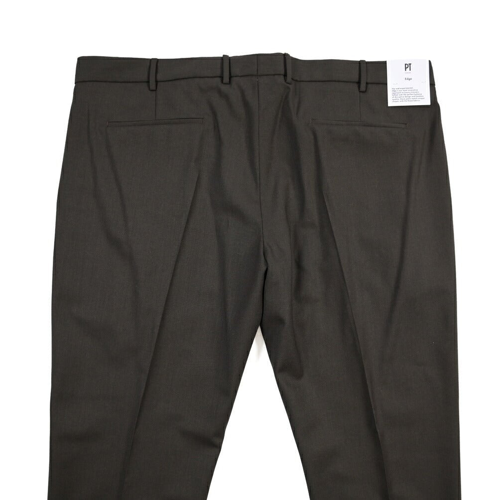 PT TORINO Edge “DIECI” ストレッチウール ワンタックスラックス ブラウン 56 | GUARDAROBA MILANO OFFICIAL STORE