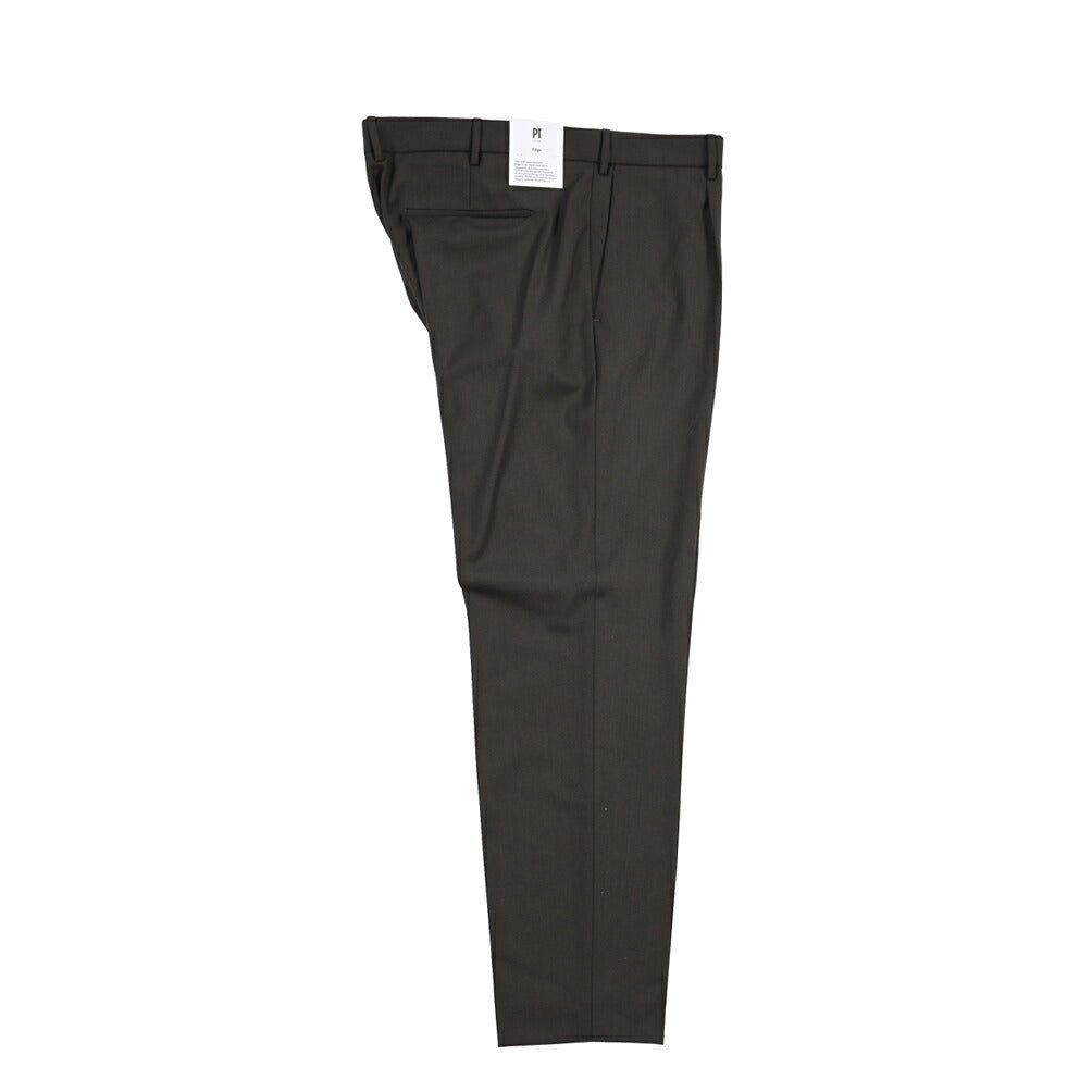 PT TORINO Edge “DIECI” ストレッチウール ワンタックスラックス ブラウン 56 | GUARDAROBA MILANO OFFICIAL STORE