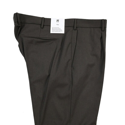 PT TORINO Edge “DIECI” ストレッチウール ワンタックスラックス ブラウン 56 | GUARDAROBA MILANO OFFICIAL STORE