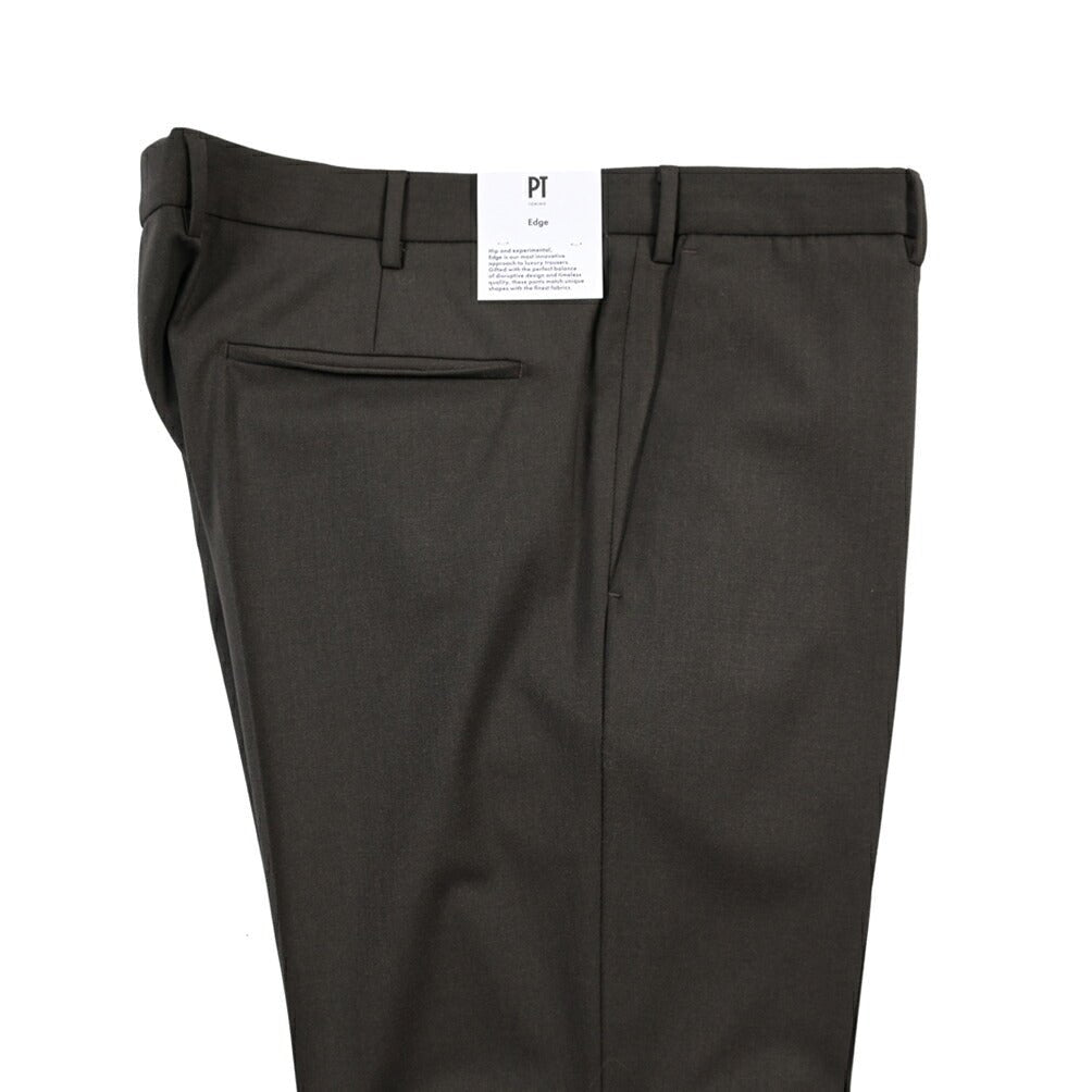 PT TORINO Edge “DIECI” ストレッチウール ノータックスラックス ダークブラウン 54 | GUARDAROBA MILANO OFFICIAL STORE