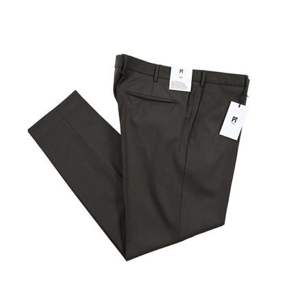 PT TORINO Edge “DIECI” ストレッチウール ノータックスラックス ダークブラウン 54 | GUARDAROBA MILANO OFFICIAL STORE