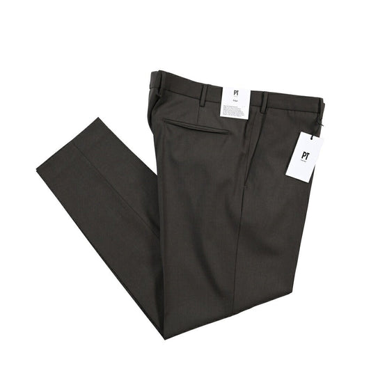 PT TORINO Edge “DIECI” ストレッチウール ノータックスラックス ダークブラウン 54 | GUARDAROBA MILANO OFFICIAL STORE