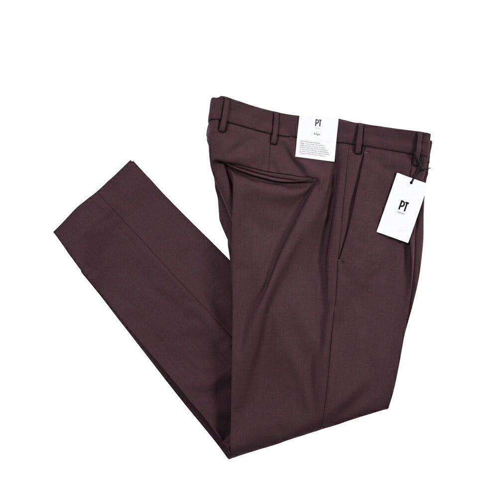 PT TORINO Edge “DIECI” ストレッチウール ワンタックスラックス パープル 48 | GUARDAROBA MILANO OFFICIAL STORE