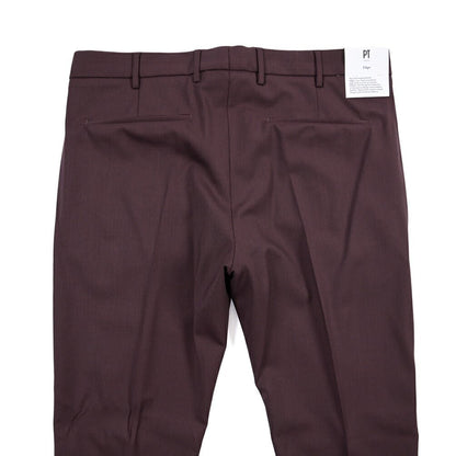 PT TORINO Edge “DIECI” ストレッチウール ワンタックスラックス パープル 48 | GUARDAROBA MILANO OFFICIAL STORE