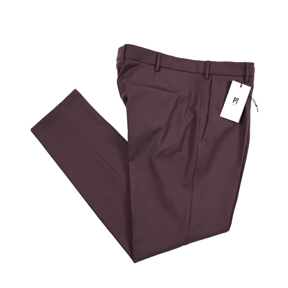 PT TORINO Edge “DIECI” ストレッチウール ワンタックスキニースラックス パープル 50 | GUARDAROBA MILANO OFFICIAL STORE