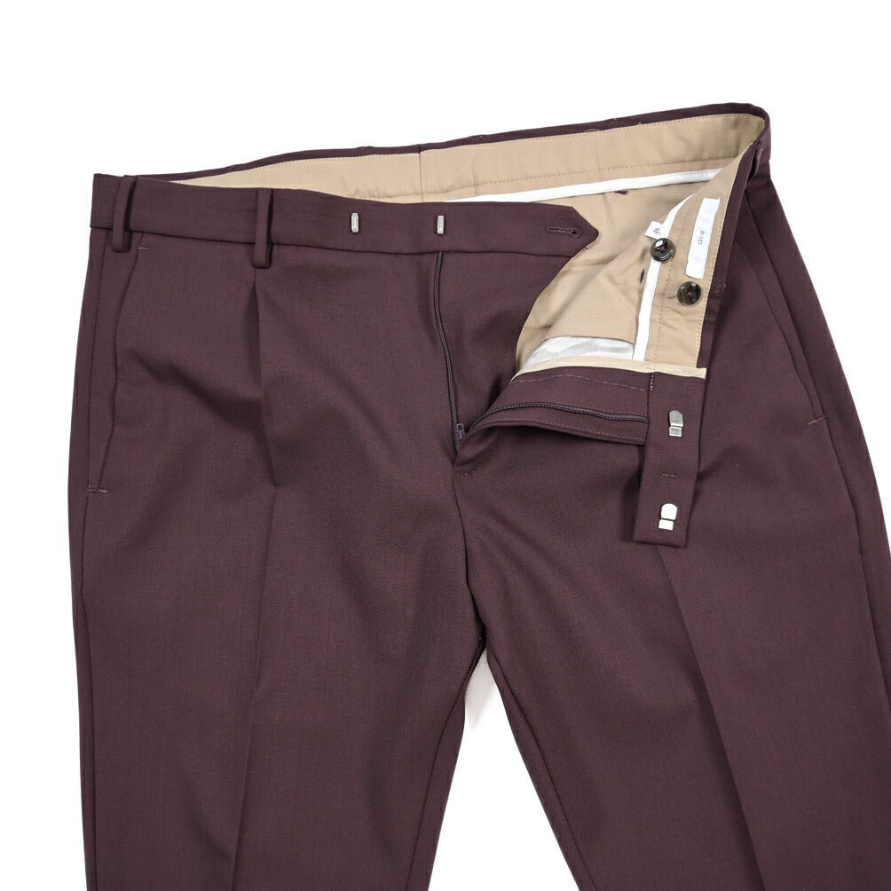 PT TORINO Edge “DIECI” ストレッチウール ワンタックスキニースラックス パープル 50 | GUARDAROBA MILANO OFFICIAL STORE