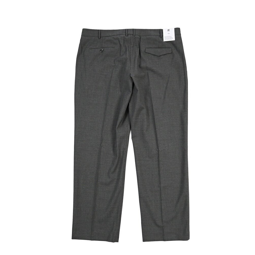 PT TORINO Edge “MICHAEL” ストレッチウール ノータックワイドスラックス グレー 58 | GUARDAROBA MILANO OFFICIAL STORE