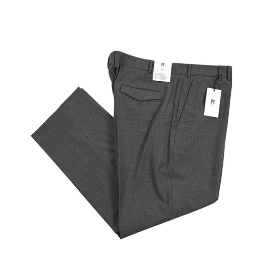 PT TORINO Edge “MICHAEL” ストレッチウール ノータックワイドスラックス グレー 58 | GUARDAROBA MILANO OFFICIAL STORE