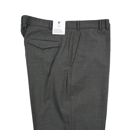 PT TORINO Edge “MICHAEL” ストレッチウール ノータックワイドスラックス グレー 58 | GUARDAROBA MILANO OFFICIAL STORE