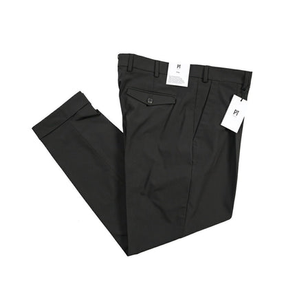 PT TORINO Edge “REBEL FIT” ポリエステル100% ワンタックスラックス ブラック 50 | GUARDAROBA MILANO OFFICIAL STORE