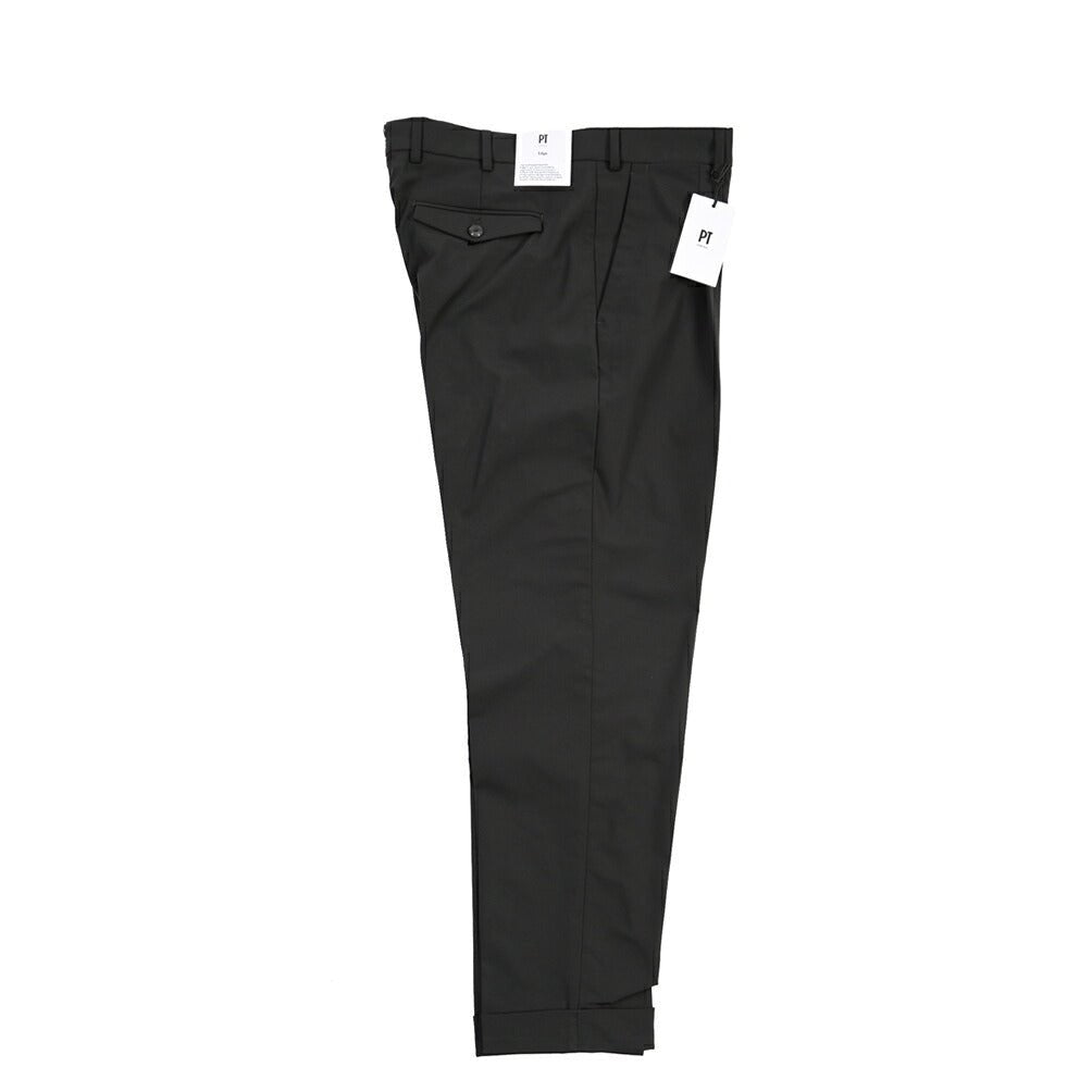 PT TORINO Edge “REBEL FIT” ポリエステル100% ワンタックスラックス ブラック 50 | GUARDAROBA MILANO OFFICIAL STORE