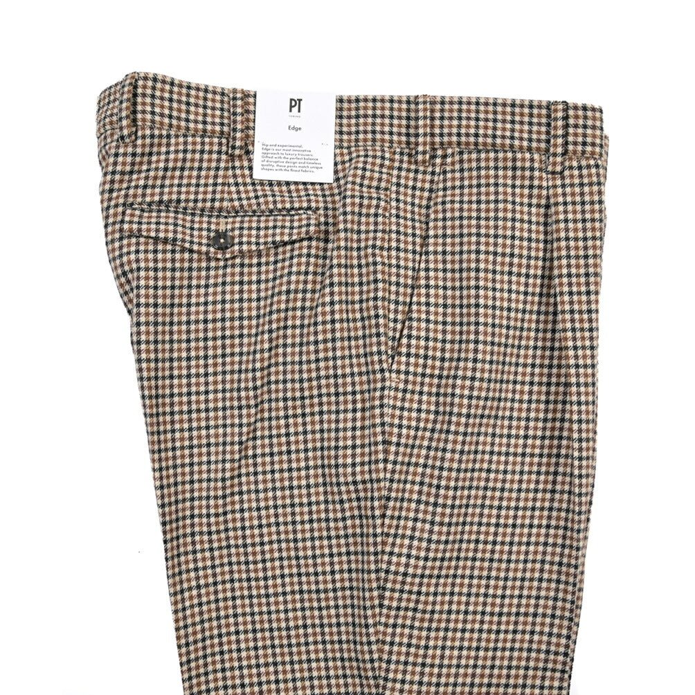 PT TORINO Edge “REBEL FIT” ヴァージンウール100% ワンタックスラックス ブラウン 50 | GUARDAROBA MILANO OFFICIAL STORE