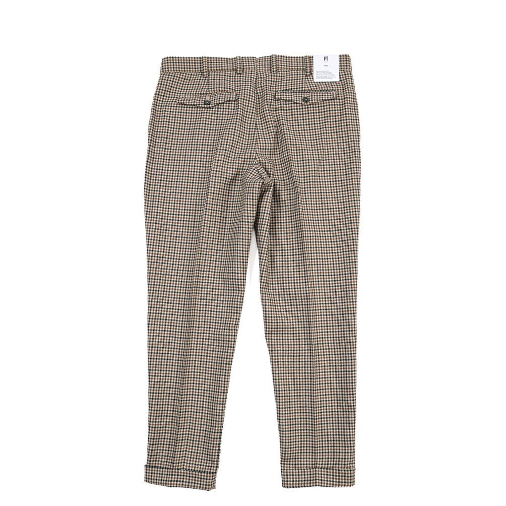 PT TORINO Edge “REBEL FIT” ヴァージンウール100% ワンタックスラックス ブラウン 50 | GUARDAROBA MILANO OFFICIAL STORE