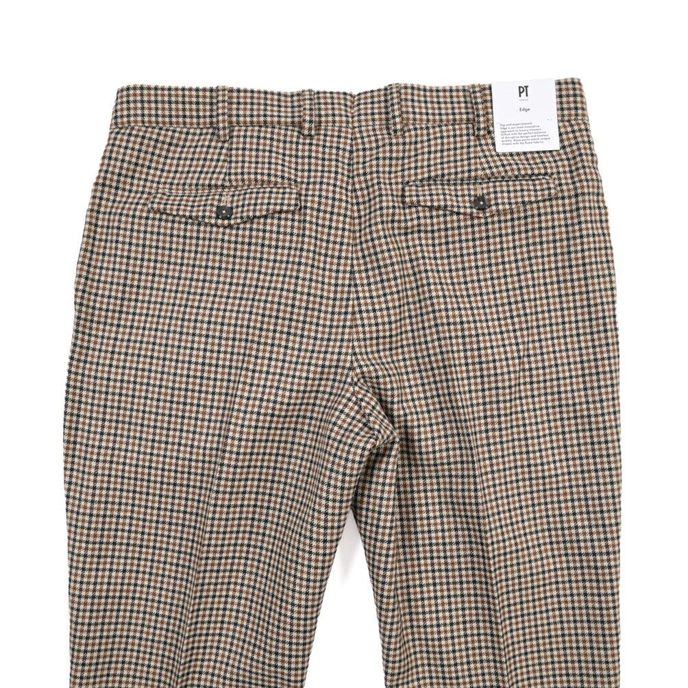 PT TORINO Edge “REBEL FIT” ヴァージンウール100% ワンタックスラックス ブラウン 50 | GUARDAROBA MILANO OFFICIAL STORE
