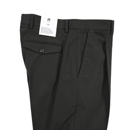 PT TORINO Edge “REBEL FIT” ポリエステル100% ワンタックスラックス ブラック 46 | GUARDAROBA MILANO OFFICIAL STORE