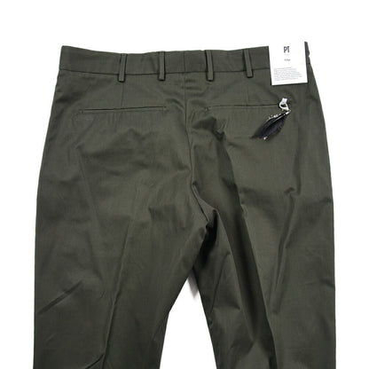 PT TORINO Edge "REBEL FIT" コットン100% ノータックテーパードパンツ / DELUXE COTTON カーキグリーン 48 | GUARDAROBA MILANO OFFICIAL STORE