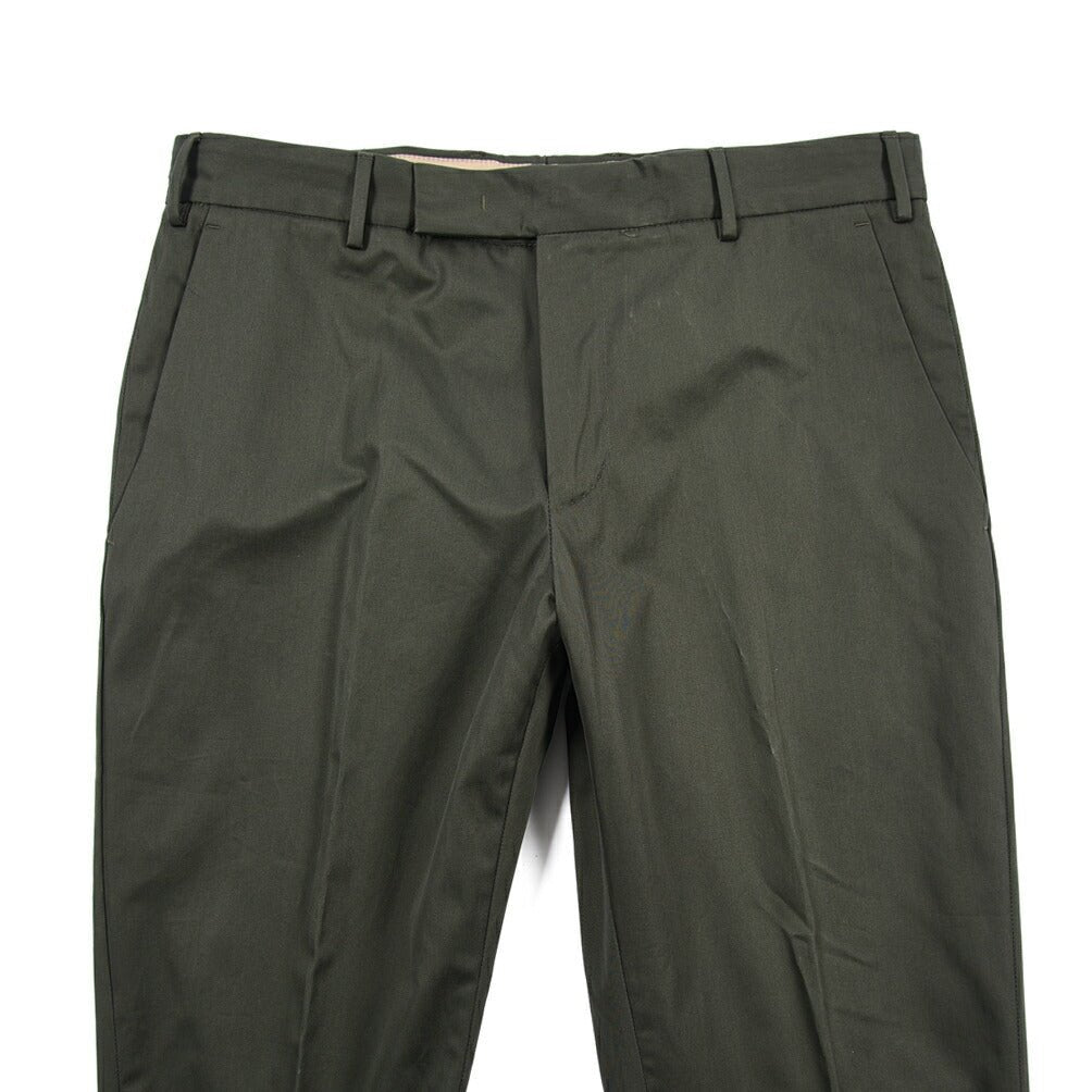 PT TORINO Edge "REBEL FIT" コットン100% ノータックテーパードパンツ / DELUXE COTTON カーキグリーン 48 | GUARDAROBA MILANO OFFICIAL STORE