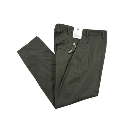 PT TORINO Edge "REBEL FIT" コットン100% ノータックテーパードパンツ / DELUXE COTTON カーキグリーン 48 | GUARDAROBA MILANO OFFICIAL STORE