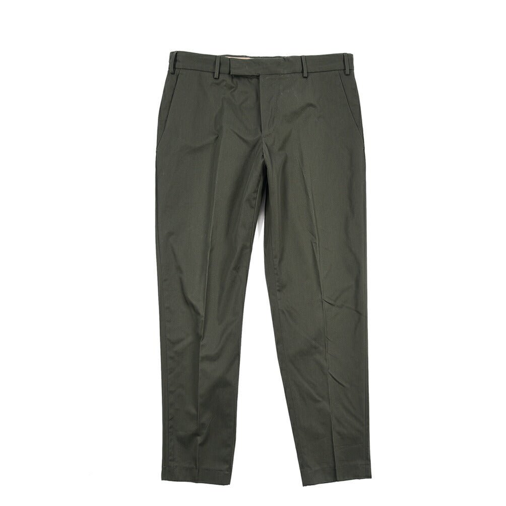 PT TORINO Edge "REBEL FIT" コットン100% ノータックテーパードパンツ / DELUXE COTTON カーキグリーン 48 | GUARDAROBA MILANO OFFICIAL STORE