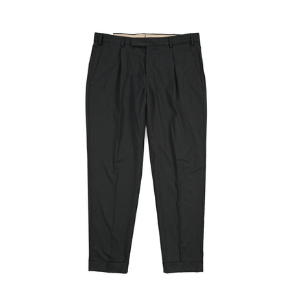 PT TORINO Edge “REBEL FIT” ストレッチウール ワンタックスラックス ブラック 52 | GUARDAROBA MILANO OFFICIAL STORE