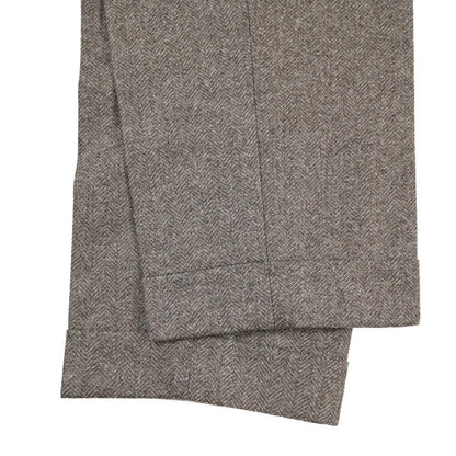 PT TORINO Edge “REBEL FIT” カシミヤ混ウール ワンタックヘリンボーンスラックス ブラウン 50 | GUARDAROBA MILANO OFFICIAL STORE