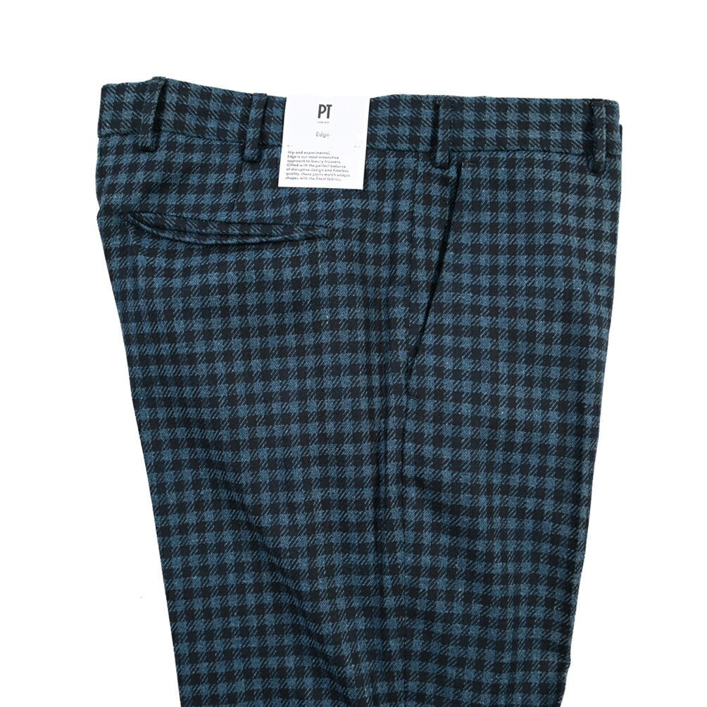 PT TORINO Edge “REBEL FIT” リネン混ウール ノータックスラックス ブルー 48 | GUARDAROBA MILANO OFFICIAL STORE