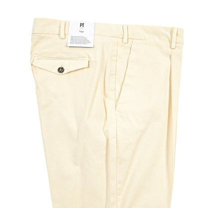 PT TORINO Edge “REBEL FIT” ストレッチコットン ワンタックチノパンツ オフホワイト 54 | GUARDAROBA MILANO OFFICIAL STORE