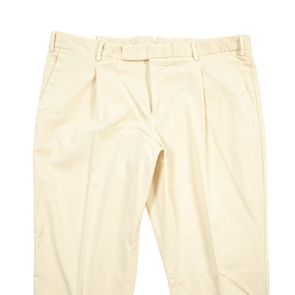 PT TORINO Edge “REBEL FIT” ストレッチコットン ワンタックチノパンツ オフホワイト 54 | GUARDAROBA MILANO OFFICIAL STORE