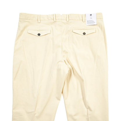 PT TORINO Edge “REBEL FIT” ストレッチコットン ワンタックチノパンツ オフホワイト 54 | GUARDAROBA MILANO OFFICIAL STORE
