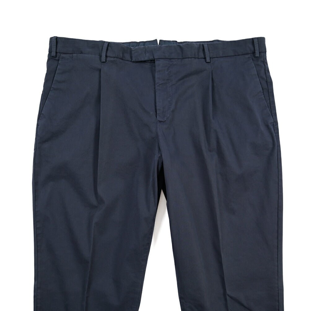 PT TORINO Edge “REBEL FIT” ストレッチコットン ワンタックチノパンツ ネイビー 58 | GUARDAROBA MILANO OFFICIAL STORE