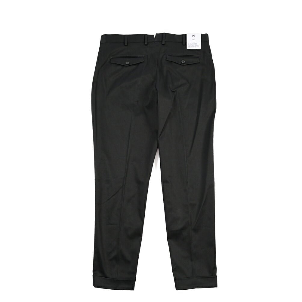 PT TORINO Edge “REBEL FIT” ストレッチコットン ワンタックパンツ ブラック 44 | GUARDAROBA MILANO OFFICIAL STORE
