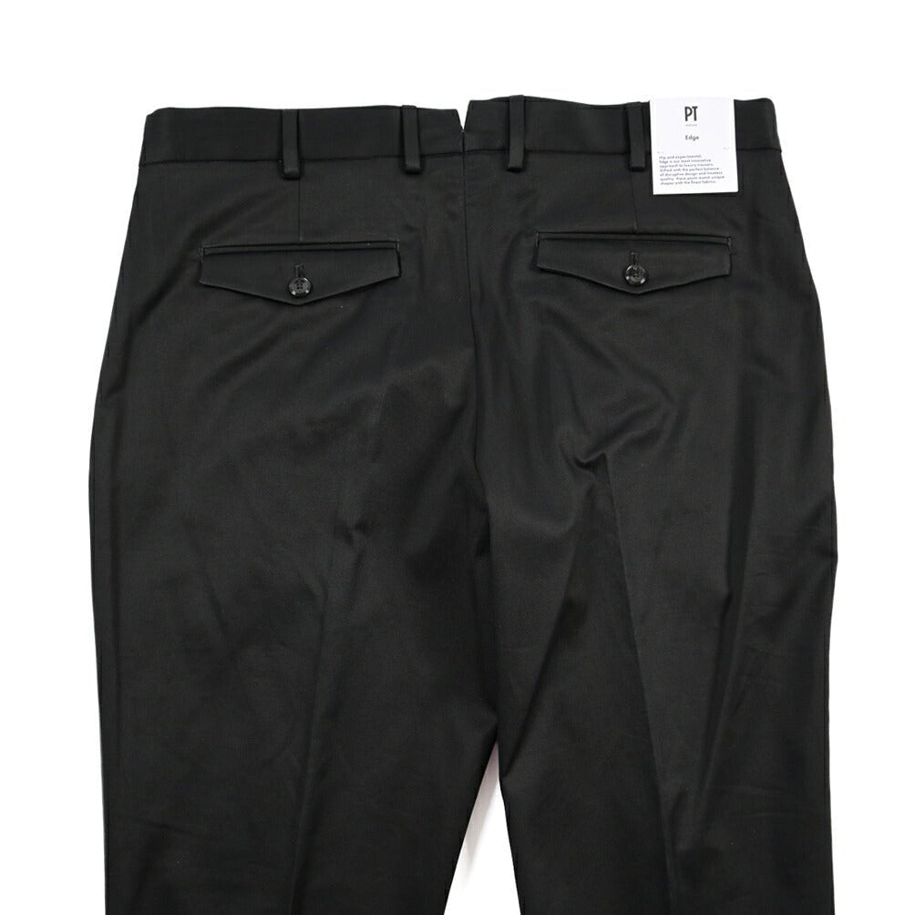 PT TORINO Edge “REBEL FIT” ストレッチコットン ワンタックパンツ ブラック 44 | GUARDAROBA MILANO OFFICIAL STORE