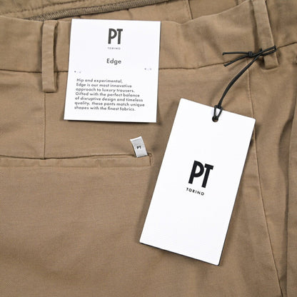 PT TORINO Edge “REBEL FIT” ストレッチコットン ノータックパンツ ベージュ 56 | GUARDAROBA MILANO OFFICIAL STORE