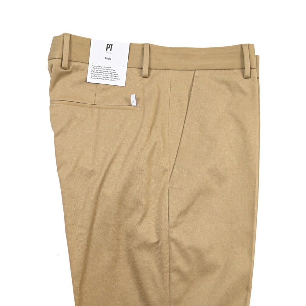 PT TORINO Edge “REBEL FIT” ストレッチコットン ノータックパンツ ベージュ 46 | GUARDAROBA MILANO OFFICIAL STORE