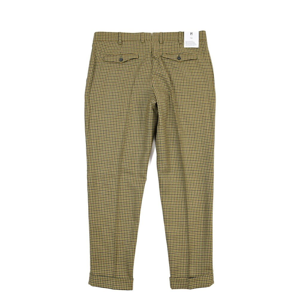 PT TORINO Edge “REBEL FIT” SUPER 100's ヴァージンウール100% ワンタックスラックス グリーン 52 | GUARDAROBA MILANO OFFICIAL STORE