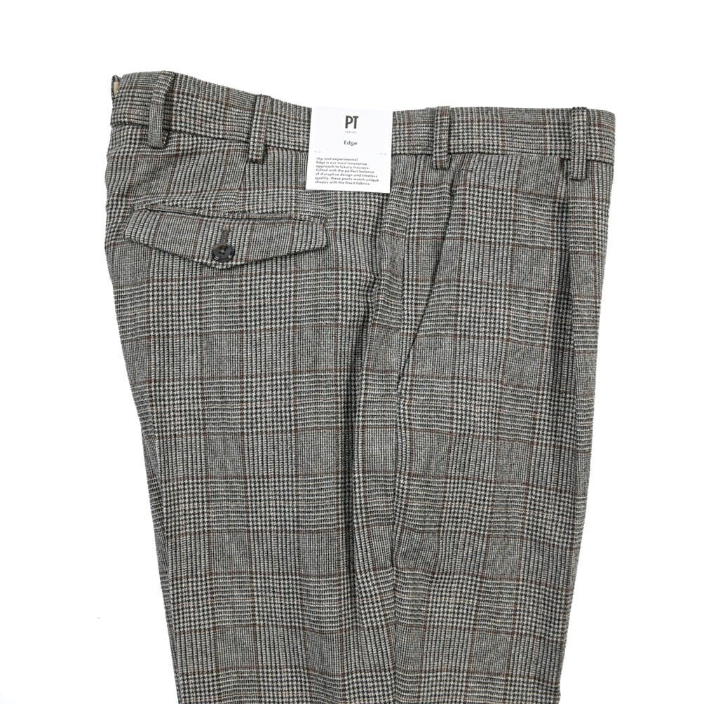 PT TORINO Edge “REBEL FIT” SUPER 100's ヴァージンウール100% ワンタックスラックス グレー 48 | GUARDAROBA MILANO OFFICIAL STORE