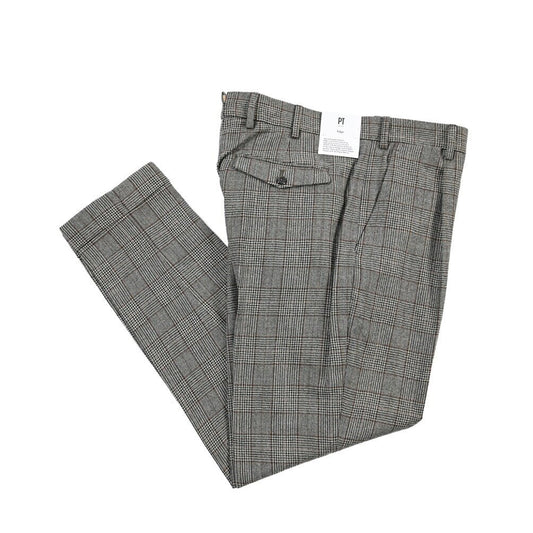 PT TORINO Edge “REBEL FIT” SUPER 100's ヴァージンウール100% ワンタックスラックス グレー 48 | GUARDAROBA MILANO OFFICIAL STORE