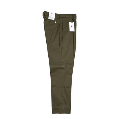 PT TORINO Edge “UNDICI” ストレッチコットン ワンタックパンツ カーキグリーン 44 | GUARDAROBA MILANO OFFICIAL STORE