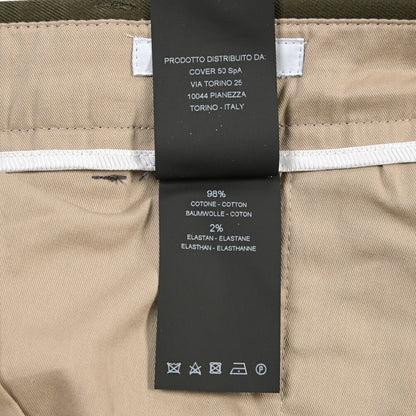 PT TORINO Edge “UNDICI” ストレッチコットン ワンタックパンツ カーキグリーン 44 | GUARDAROBA MILANO OFFICIAL STORE