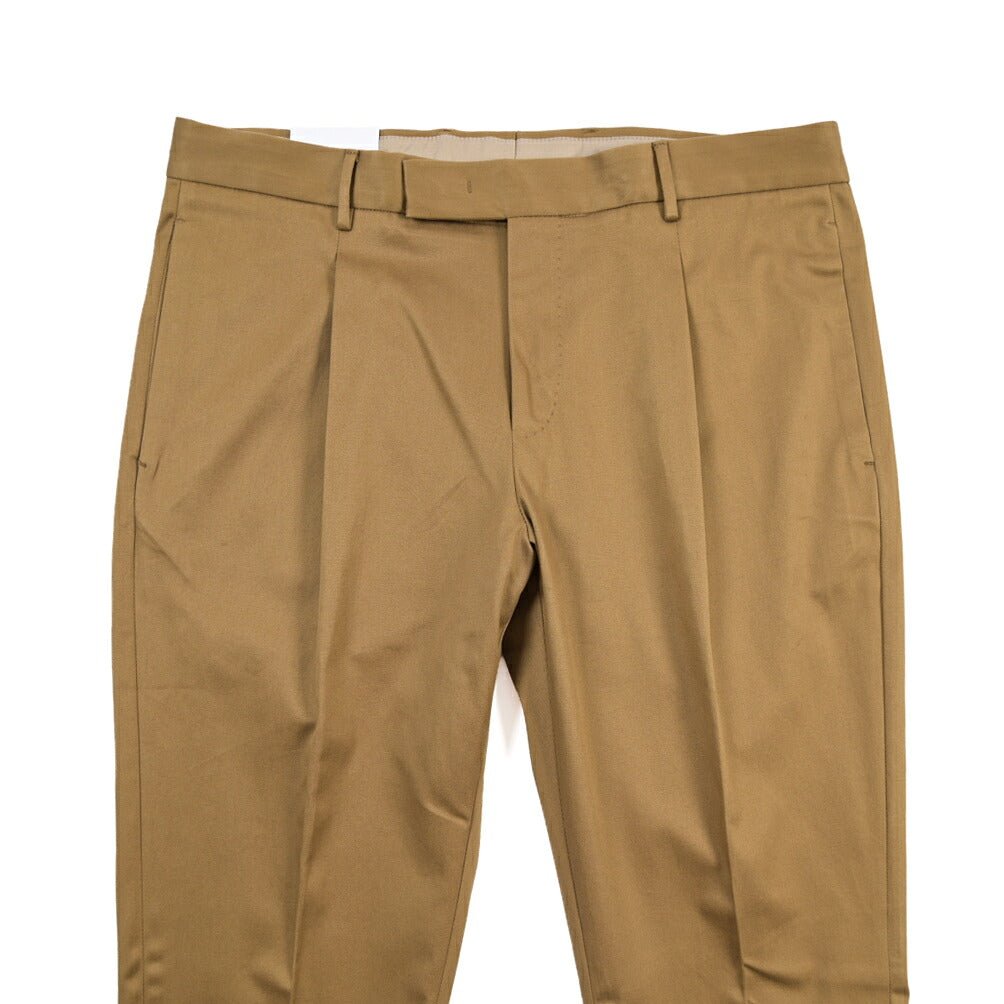 PT TORINO Edge “UNDICI” ストレッチコットン ワンタックパンツ ブラウン 52 | GUARDAROBA MILANO OFFICIAL STORE