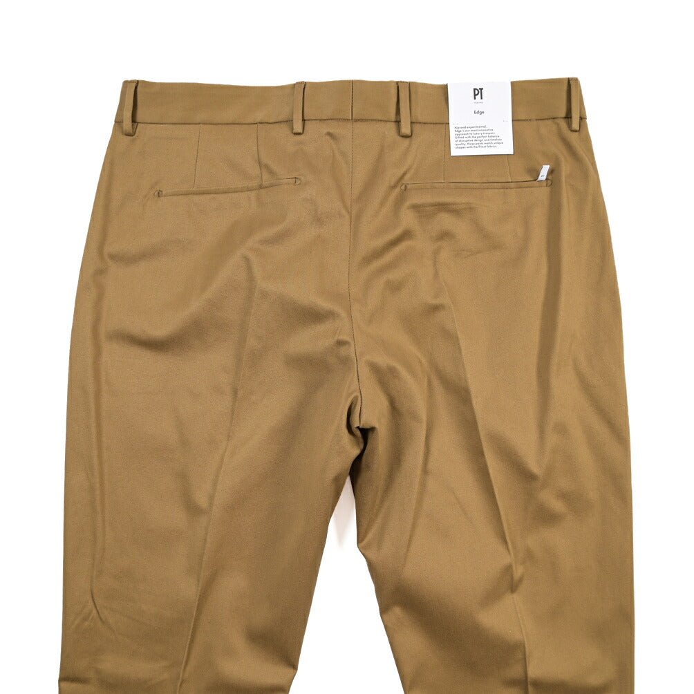 PT TORINO Edge “UNDICI” ストレッチコットン ワンタックパンツ ブラウン 52 | GUARDAROBA MILANO OFFICIAL STORE