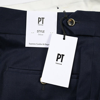 PT TORINO “GENTLEMAN FIT” カシミヤ混コットン グルカパンツ ネイビー 48 | GUARDAROBA MILANO OFFICIAL STORE