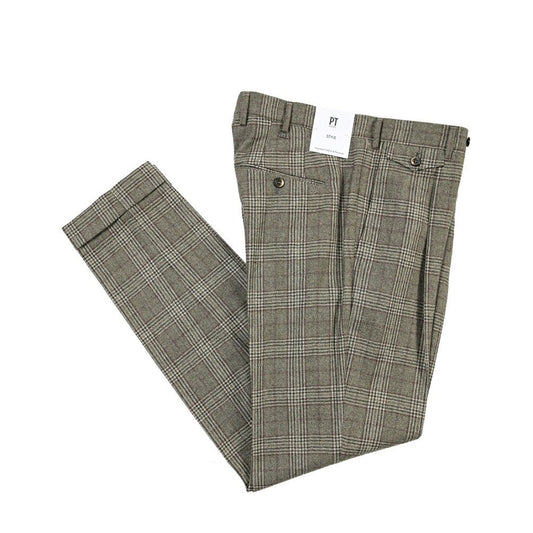 PT TORINO “GENTLEMAN FIT” SUPER 100's ヴァージンウール100% ワンタックスラックス グリーン 48 | GUARDAROBA MILANO OFFICIAL STORE