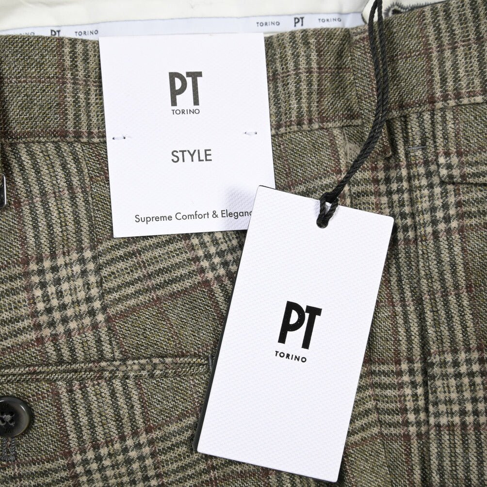 PT TORINO “GENTLEMAN FIT” SUPER 100's ヴァージンウール100% ワンタックスラックス グリーン 48 | GUARDAROBA MILANO OFFICIAL STORE