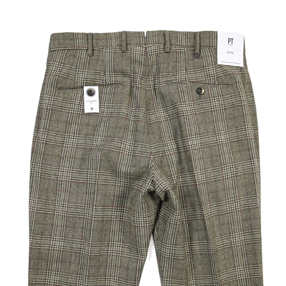 PT TORINO “GENTLEMAN FIT” SUPER 100's ヴァージンウール100% ワンタックスラックス グリーン 48 | GUARDAROBA MILANO OFFICIAL STORE
