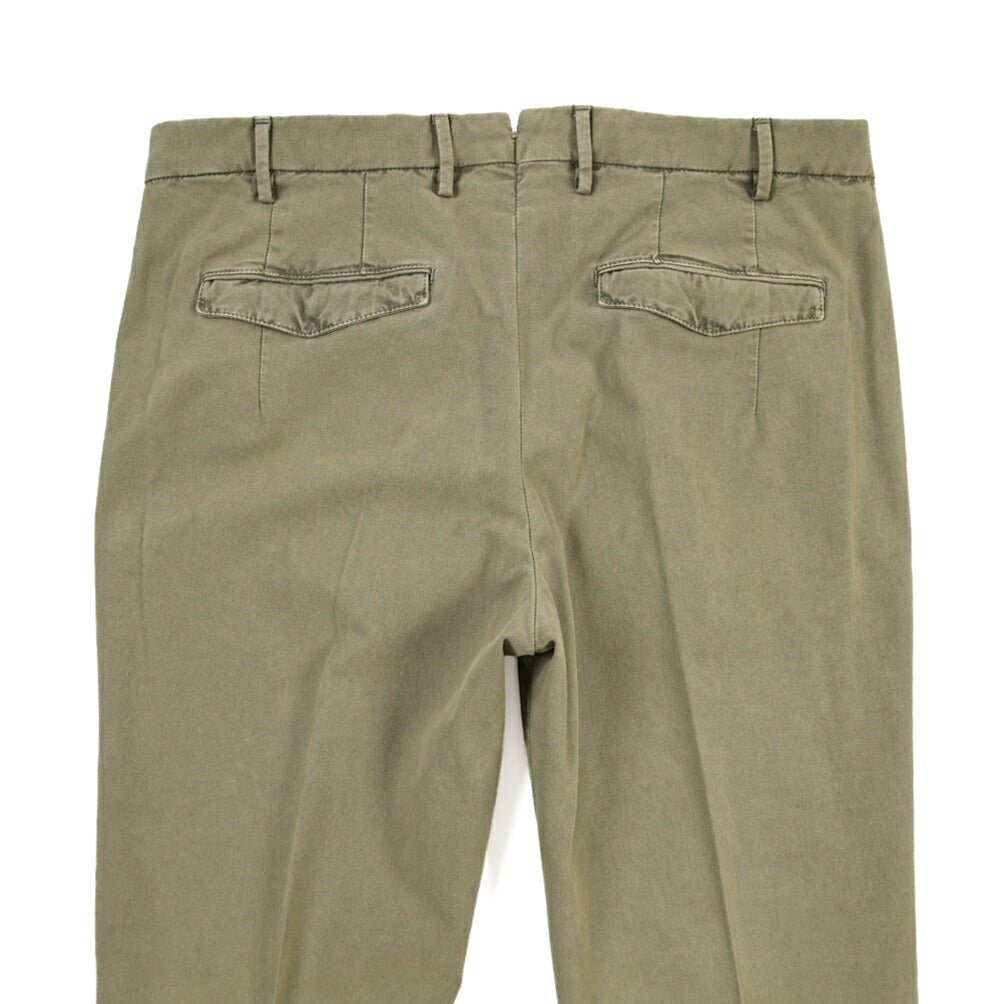 PT TORINO “MASTER FIT” リヨセル混コットン ノータックパンツ カーキグリーン 46 | GUARDAROBA MILANO OFFICIAL STORE