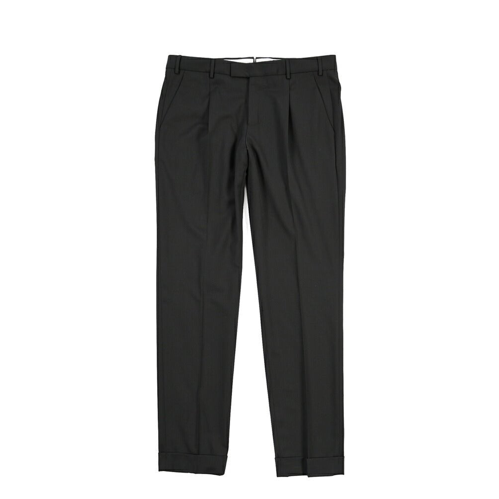 PT TORINO “MASTER FIT” 高機能ストレッチウール ワンタックスラックス / TECHNO WASHABLE WOOL ブラック 48 | GUARDAROBA MILANO OFFICIAL STORE